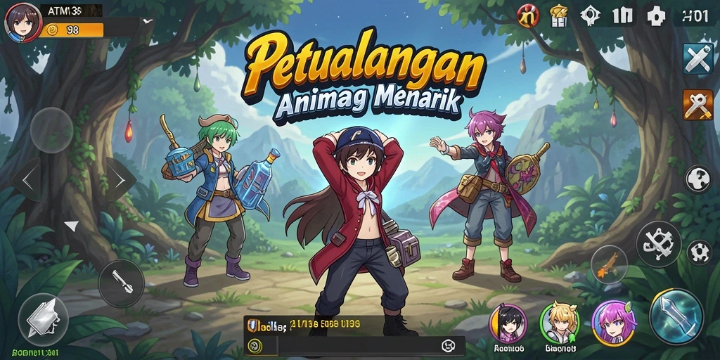 Screenshot menunjukkan karakter anime dalam pertarungan epik yang mendebarkan.