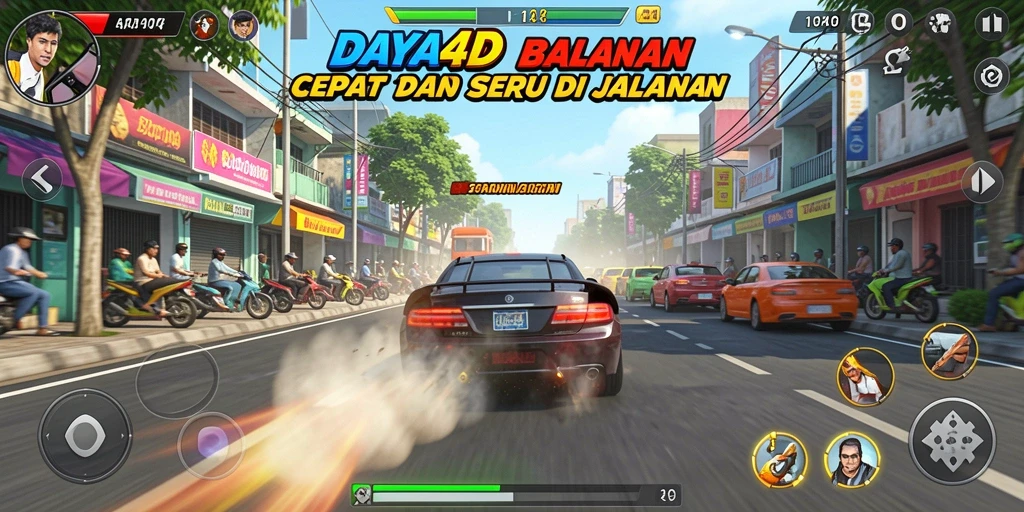 Tampilan gameplay menarik dari balapan seru di DAYA4D.