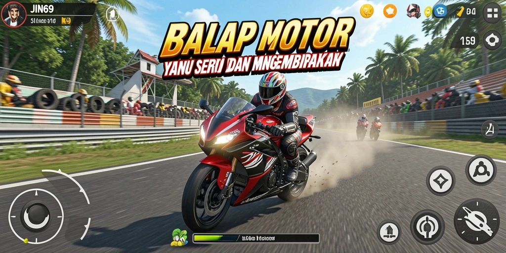 Tampilan menakjubkan dari balapan motor di JIN69.