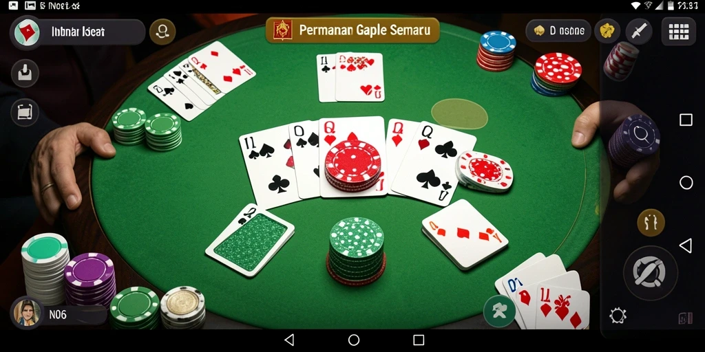 Screenshot gameplay N06 menampilkan serunya permainan Gaple.