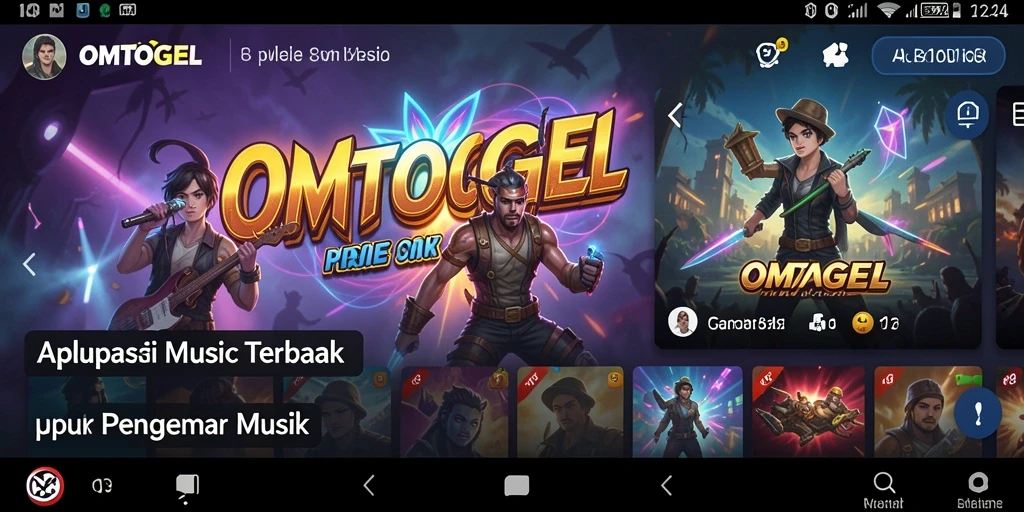 Screenshot OMTOGEL menampilkan pilihan lagu dan antarmuka yang menarik.