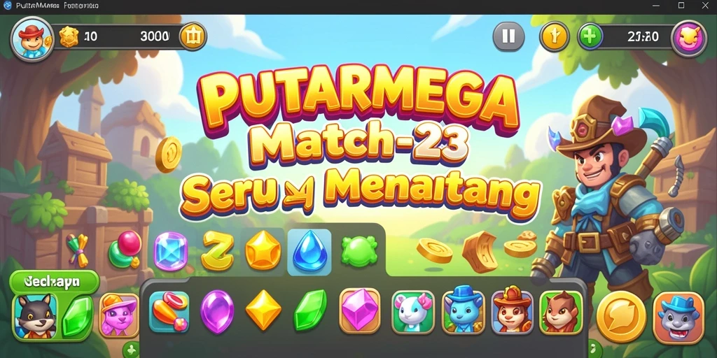 Tampilan gameplay PUTARMEGA yang menantang dan penuh warna.