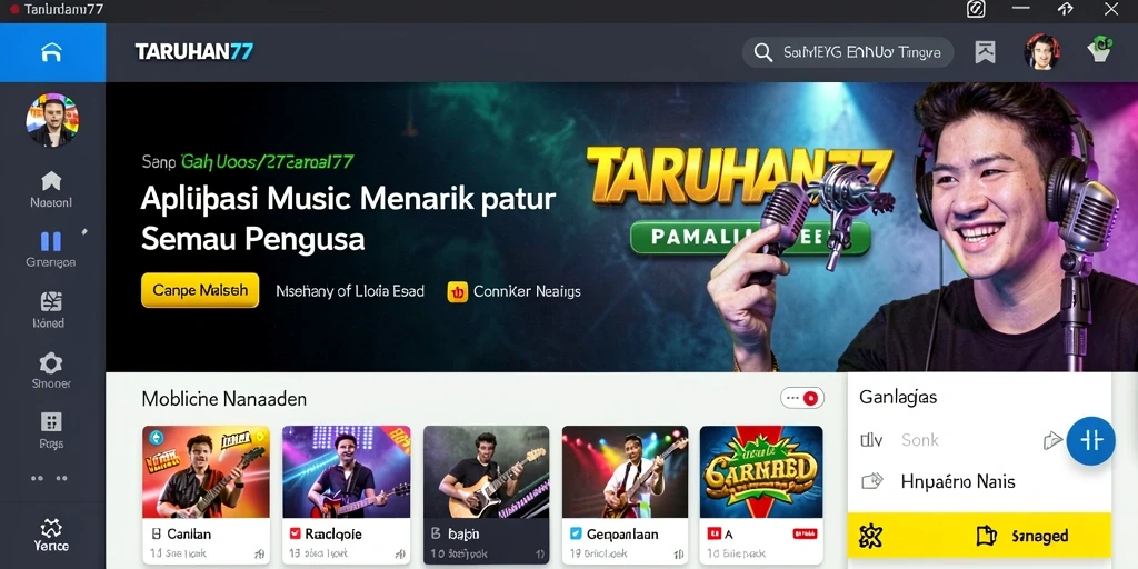 Screenshot TARUHAN77 menunjukkan gameplay seru dengan berbagai fitur musik.