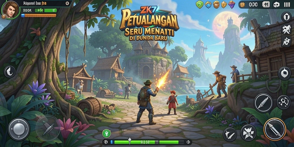 Screenshot dari gameplay ZK7 yang menakjubkan di dunia petualangan.